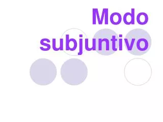 modo subjuntivo