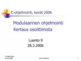 c ohjelmointi kev t 2006