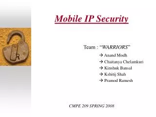 Mobile IP Security