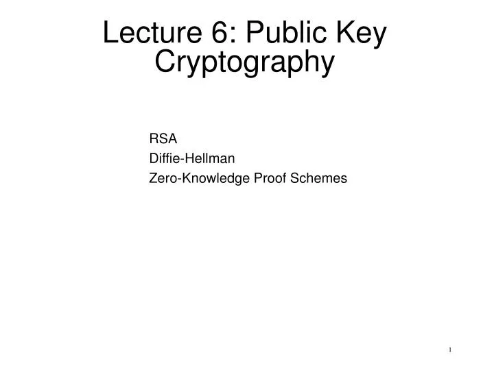 lecture 6 public key cryptography