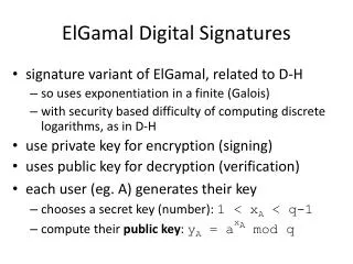ElGamal Digital Signatures