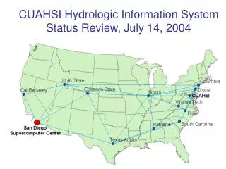 CUAHSI Hydrologic Information System Status Review, July 14, 2004