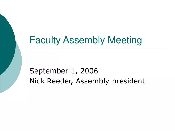 faculty assembly meeting