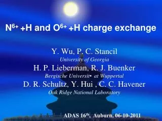 N 6+ +H and O 6+ +H charge exchange