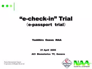 “e-check-in” Trial （ e-passport trial ）　