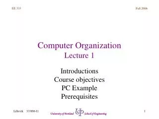 computer organization lecture 1