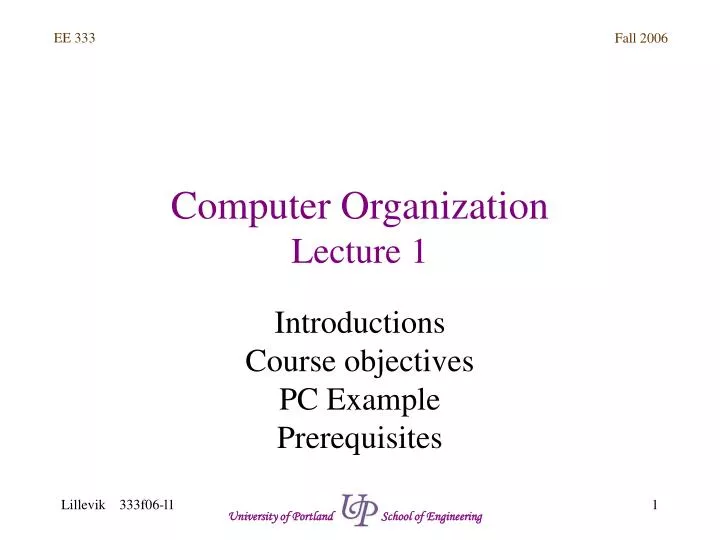 computer organization lecture 1