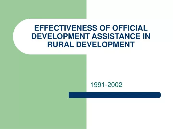 effectiveness of official development assistance in rural development