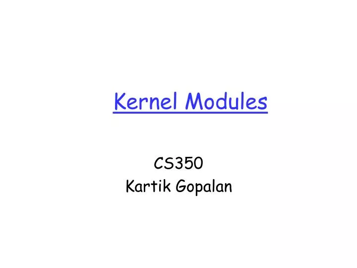kernel modules