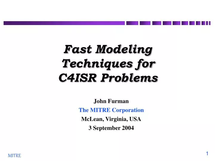 fast modeling techniques for c4isr problems