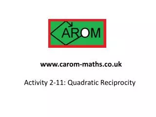 Activity 2-11: Quadratic Reciprocity