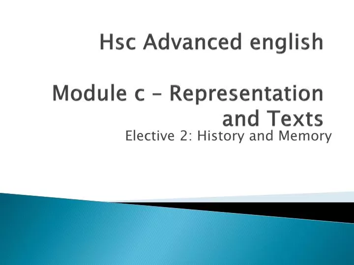 hsc advanced english module c representation and texts