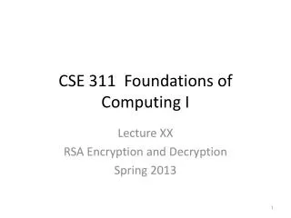 CSE 311 Foundations of Computing I