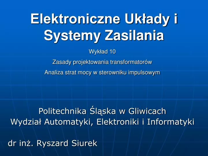 elektroniczne uk ady i systemy zasilania