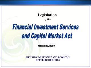 Financial Investment Services and Capital Market Act