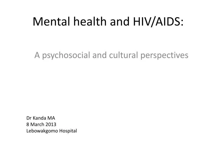 mental health and hiv aids