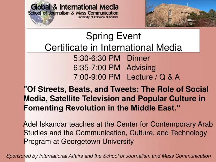 spring event certificate in international media