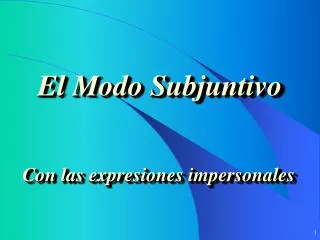el modo subjuntivo