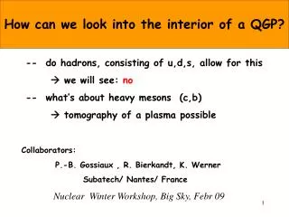 -- do hadrons, consisting of u,d,s, allow for this ? we will see: no