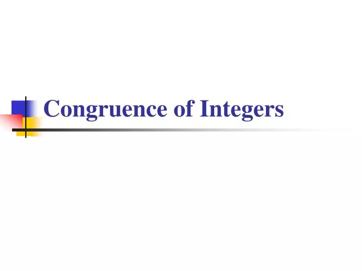 congruence of integers