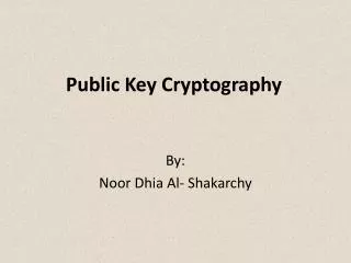 Public Key Cryptography
