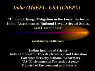 India (MoEF) - USA (USEPA)