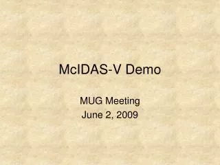 McIDAS-V Demo