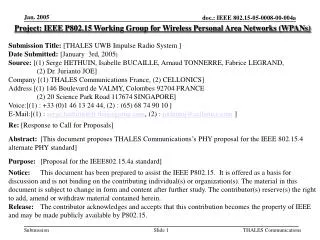 Project: IEEE P802.15 Working Group for Wireless Personal Area Networks (WPANs)