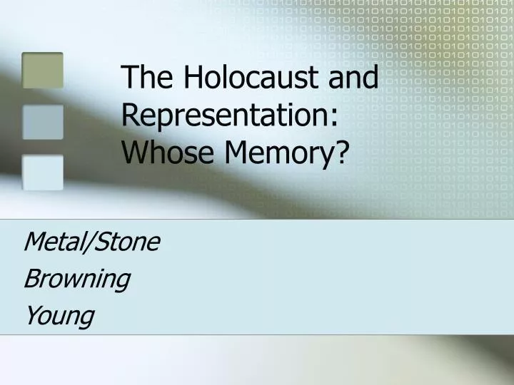 the holocaust and representation whose memory