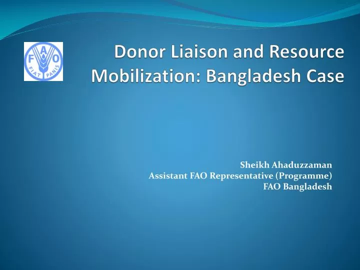 donor liaison and resource mobilization bangladesh case