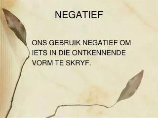 negatief