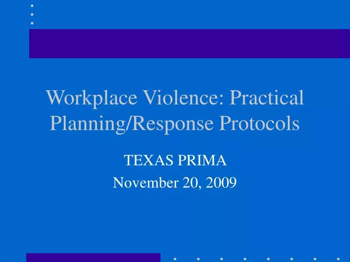workplace violence practical planning response protocols