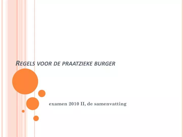 regels voor de praatzieke burger