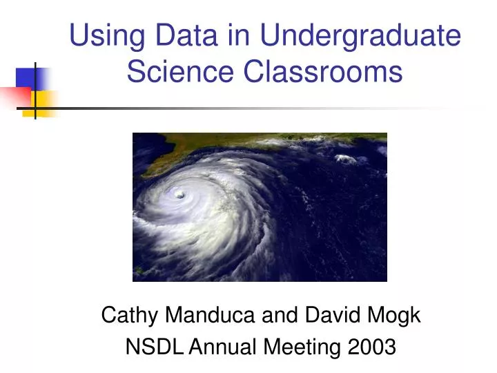 using data in undergraduate science classrooms