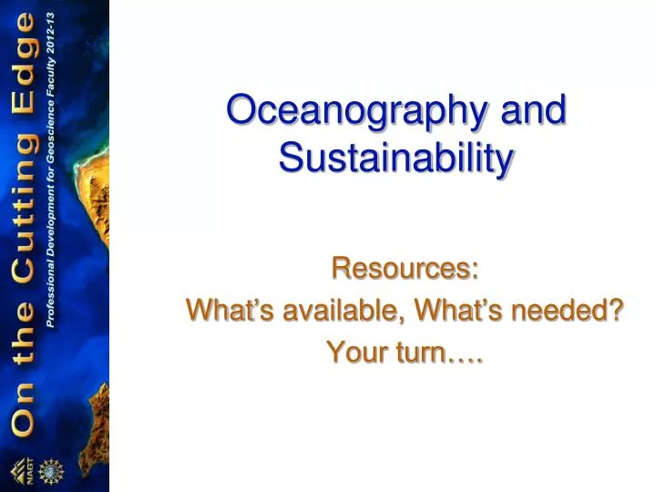 oceanography and sustainability