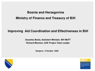 Improving Aid Coordination and Effectiveness in BiH