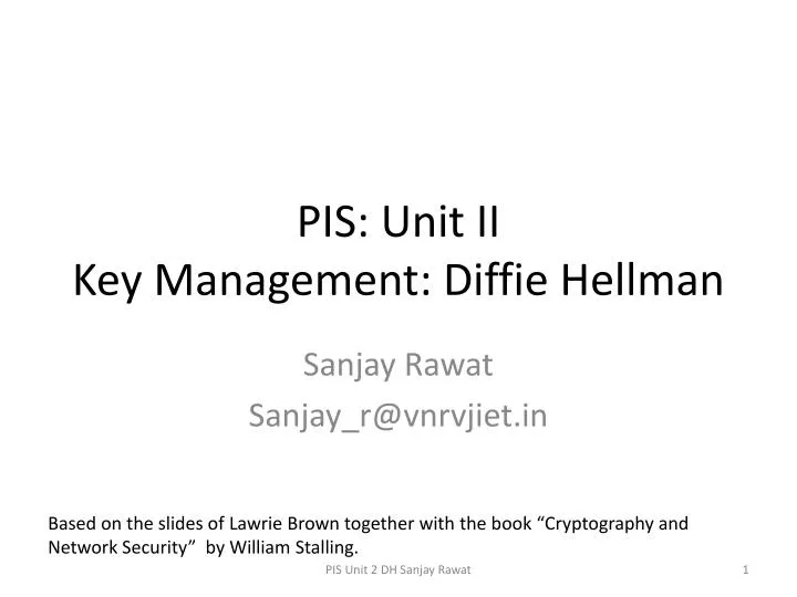 pis unit ii key management diffie hellman