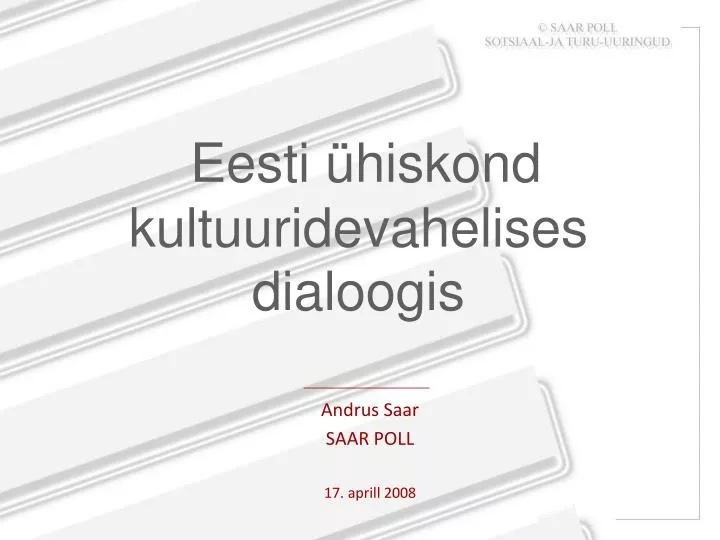 eesti hiskond kultuuridevahelises dialoogis