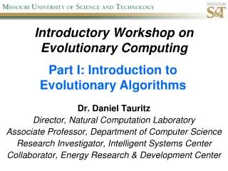 Introductory Workshop on Evolutionary Computing