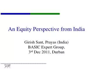 An Equity Perspective from India