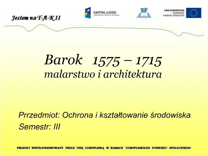 barok 1575 1715 malarstwo i architektura