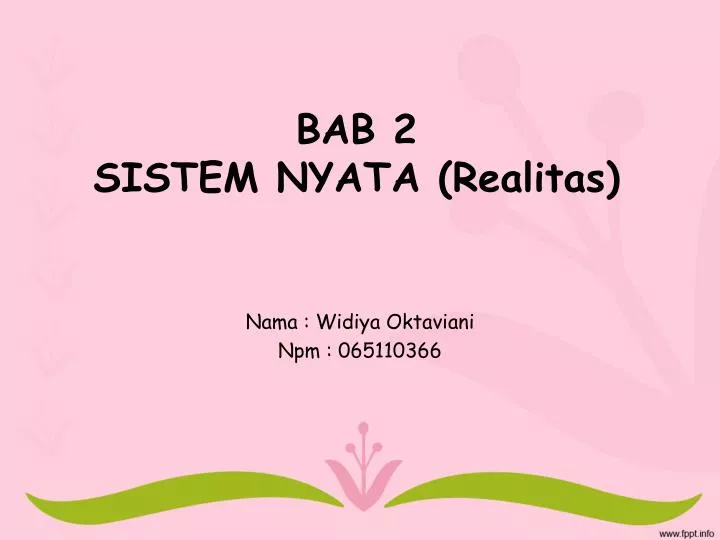 bab 2 sistem nyata realitas