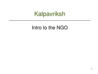 Kalpavriksh Intro to the NGO