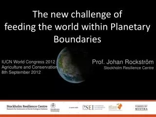 IUCN World Congress 2012 Agriculture and Conservation 8th September 2012