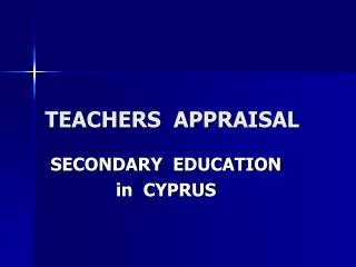 TEACHERS APPRAISAL