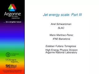Jet energy scale: Part III