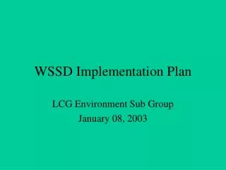 WSSD Implementation Plan