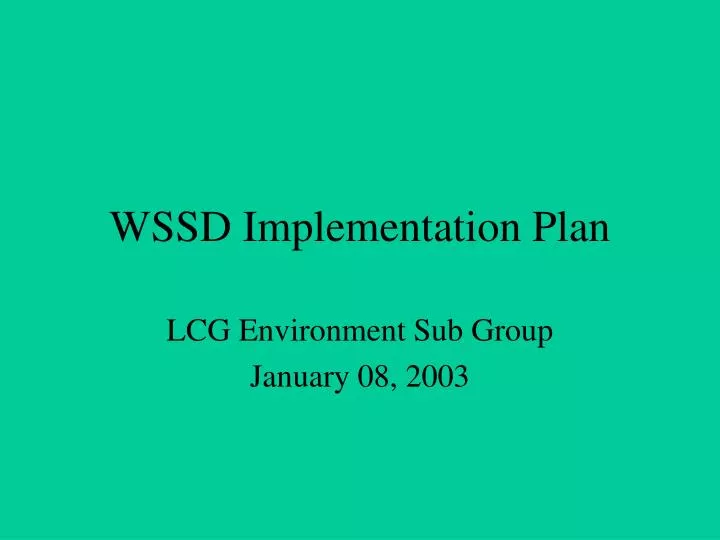 wssd implementation plan