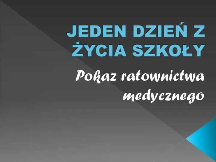 jeden dzie z ycia szko y