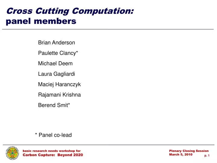 cross cutting computation panel members